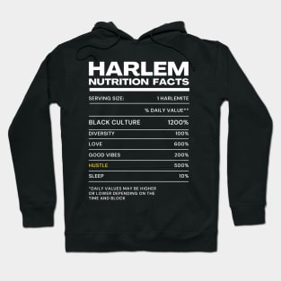 Funny Harlem Nutrition Fact Design Hoodie